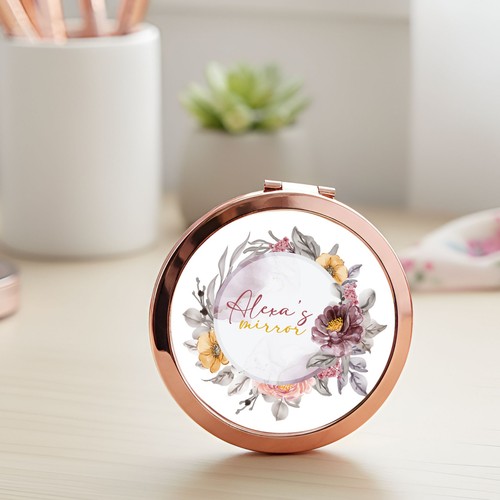 Personalised floral compact - floral,