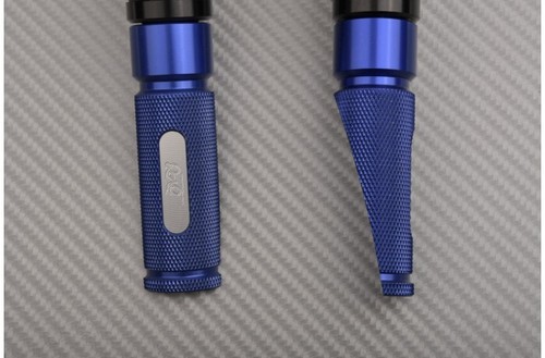 Blue alu pair rear footpegs - blue-alu,