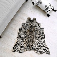Zebra Tiger Leopard Cow Hide Animal Printed Faux Fur Rug Carpet Blanket Washable
