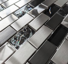 Black Crackle Glass Brushed