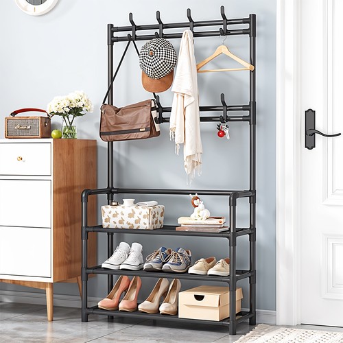 Coat and hat stand with - coat, shoe