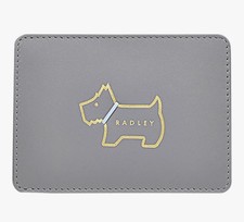 RADLEY GREY LEATHER CARD ID HOLDER PURSE NEW!!!