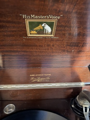 Hmv vintage gramophone with - hmv,