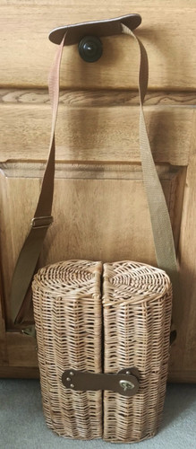 Wicker wine carrier basket - wine,