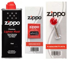 Zippo Lighter Fuel Fluid Refill, Wick & Flints