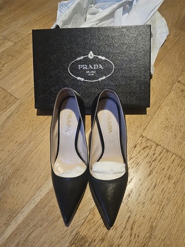 Prada black leather - black, womens