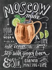 Moscow Mule, Retro replica vintage style metal tin sign gift Pub Bar Cave