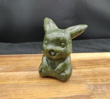 Nephrite Jade Pikachu Carving Green Crystal Pokémon 70mm