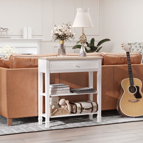 White console table - console,