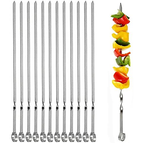 12pcs stainless steel bbq - stainless,
