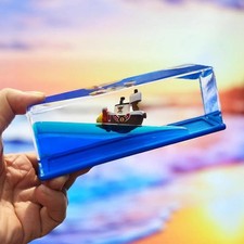 Flowing Cruise Ship Fluid Drift Bottle Unsinkable Boat Gift Idea  Xmas Birthday