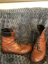 Dr. Martens Men's Vintage 10 Hole Boots Invisible Stitch Rare 60s 70s Skinhead