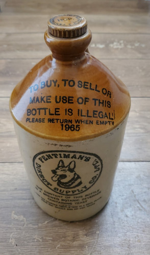 Vintage stoneware flagon - vintage,