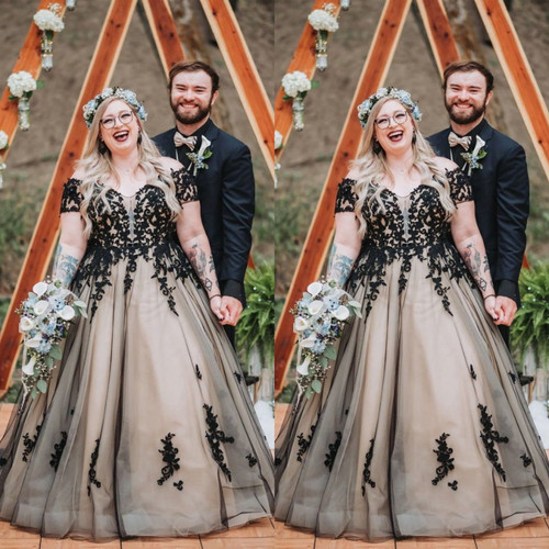 Gothic wedding dresses black - dresses,