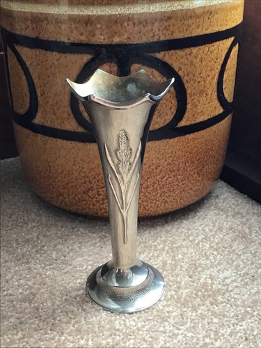 Vintage silver plate pleated - plate,