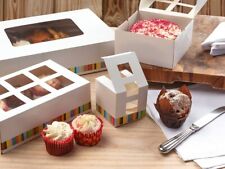 Window Cupcake Boxes Stripe