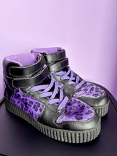T.U.K Purple Leopard Print