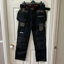 Scruffs Work Trousers Mens Trade Black Size 32S   Holster 