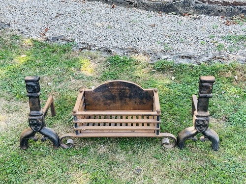Vintage cast iron fire - vintage, grate