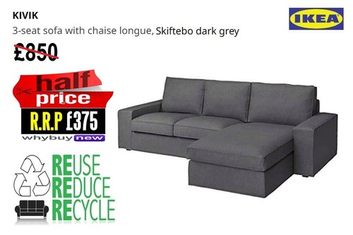 Rrp 850 ikea kivik - rrp:£850,