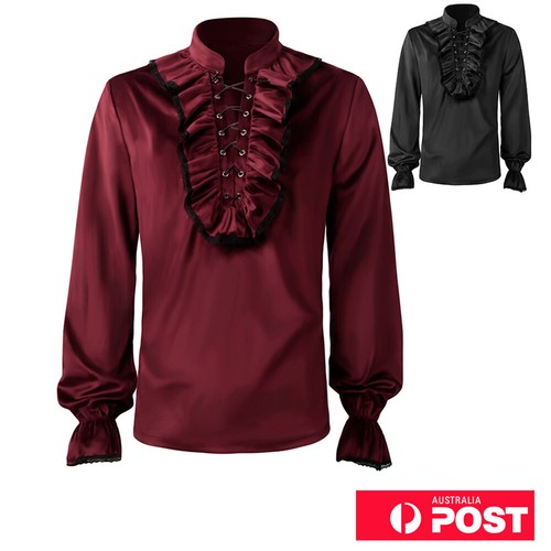 Men ruffled velvet shirt - men's,