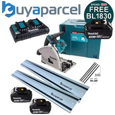 Makita DSP600PT2 36v Twin 18v Brushless Plunge Circular Saw 2 x 1.5m Guide Rails