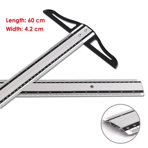 60cm aluminium square ruler - t-square,