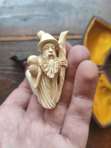 Meerschaum pipe with wizard - meerschaum,