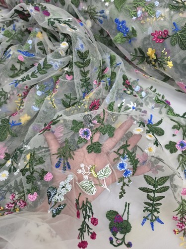 Embroidery multicolor floral - embroidery,