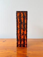Vintage Orange Square Vase Fat Lava by Scheurich Keramik 423