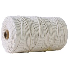 3mm 200M Natural Cotton Twisted Cord Craft Macrame Artisan Rope Weaving Wire DIY