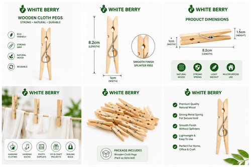 48x wooden clothes - 48x, clips