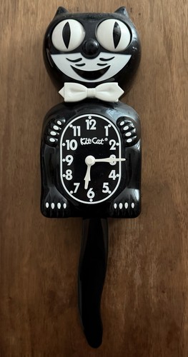 Vintage black kitty cat klock - kitty-cat,