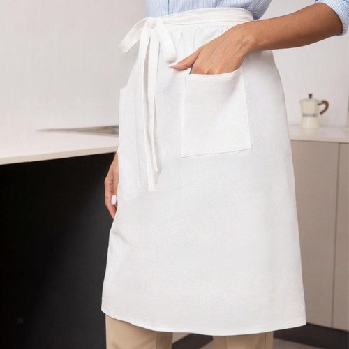 White long apron simple bright - long,