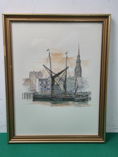 Framed 1979 london thames - framed,