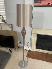 Next Floor Lamp With Crackled Effect Glass & Chrome Stand Fully Working