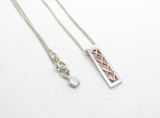 Clogau Gold Silver & 9ct Rose Gold Celtic Pendant & 18" Chain