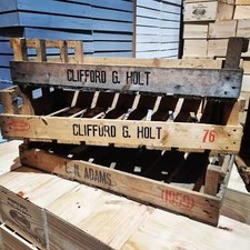VINTAGE RUSTIC WOOD FARM TRAY APPLE CRATE POTATO CHITTING BUSHEL BOXES -Free P+P