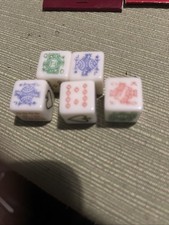 Vintage Poker Dice Set Of 5