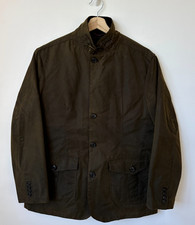 Barbour Lutz Wax Jacket Men’s Large Olive Bond Skyfall Tartan Lined