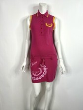 Vtg Christian Dior by John Galliano Pink Logo Polo Dress FR38 US6