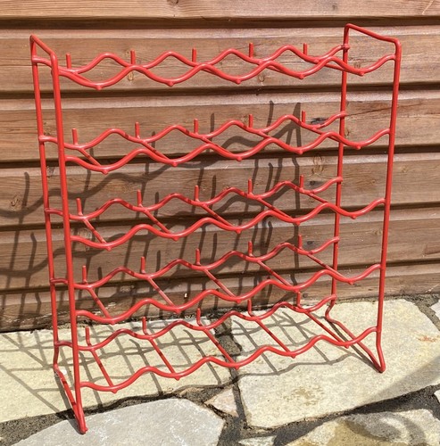 Retro red wine rack bottle - red,