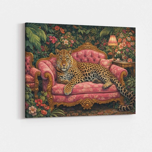 Vintage leopard sofa canvas - leopard,