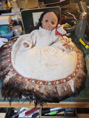 Vintage native american doll - native,