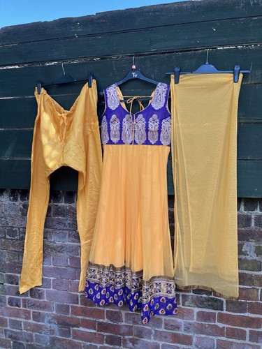 Orange purple anarkali piece - orange, 3