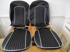 triumph spitfire mk3 SEAT coverings new black & white pipings....fits 1965 to 70