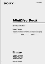 Sony MDS-JE770 - MDS-JE470