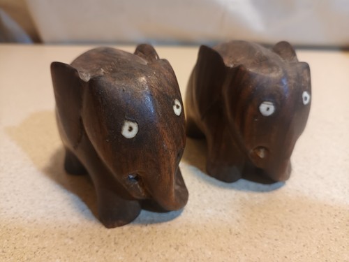 Elephants hand carved wooden - elephants,