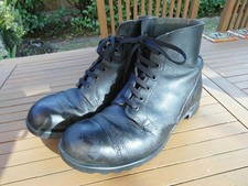 British Army Black DMS Ankle Boots Pebble Leather Sz 10 M Falklands Op Banner
