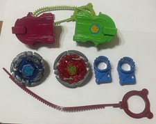 2 BEYBLADE METAL MASTERS B-120 FLAME SERPENT BB-29B DARK WOLF DF145FS & LAUNCHER
